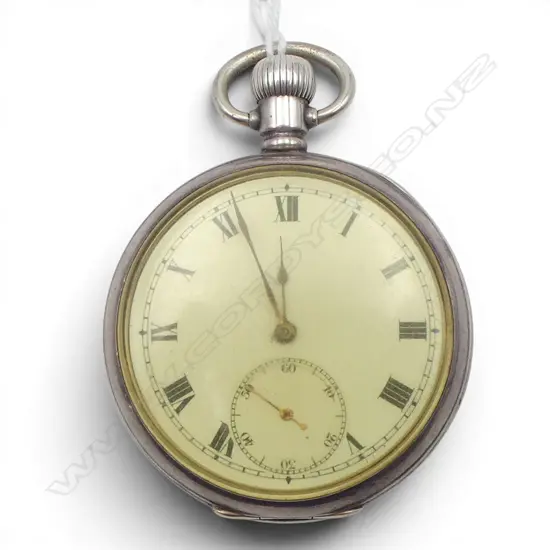 ROLEX OPEN FACED SILVER CASED early 20thC GENT'S POCKET WATCH