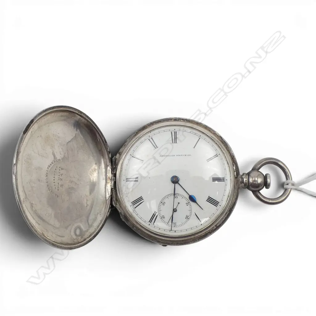 c1900 AMERICAN WATCH Co. 'COIN SILVER' GENT'S HUNTER POCKET WATCH 96gms Image 1++
