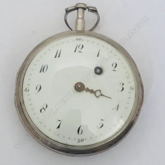 Continental silver consular cased open face pocket watch c.1820,