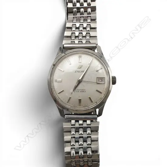 GENTS ENICAR ULTRASONIC AUTOMATIC WRISTWATCH , SELF & MANUAL WINDING