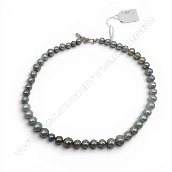 TAHITIAN CULTURED PEARL NECKLACE w. 925 CLASP L.480/530mm + RECEIPT