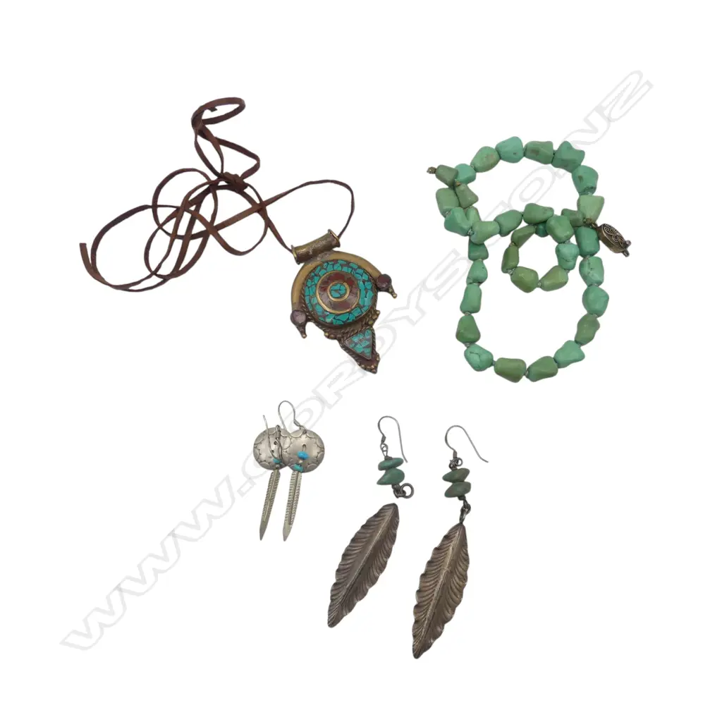 BAG TURQUOISE & METAL JEWELLERY Image 1++