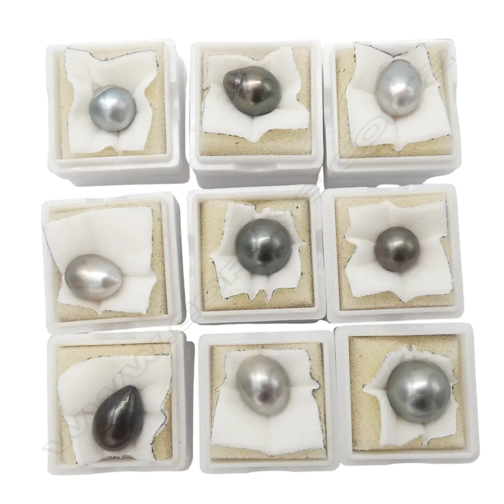 NINE ASSORTED PEARLS From estate of jeweller Simon Misdale Image 1++