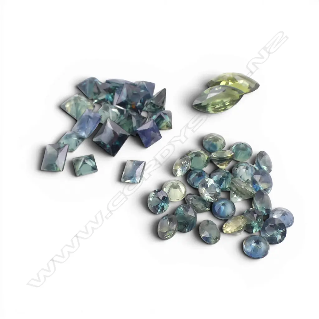 ASST FACET CUT GREEN SAPPHIRES, 9.95ct Image 1++