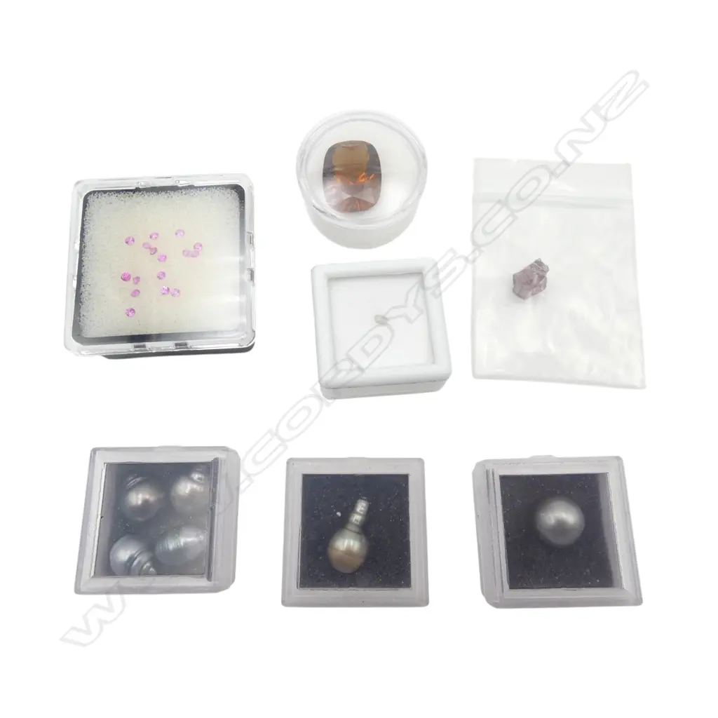 ASSTD UNSET PEARLS AND STONES (see long description) From the estate of jeweller Simon Misdale Image 1++