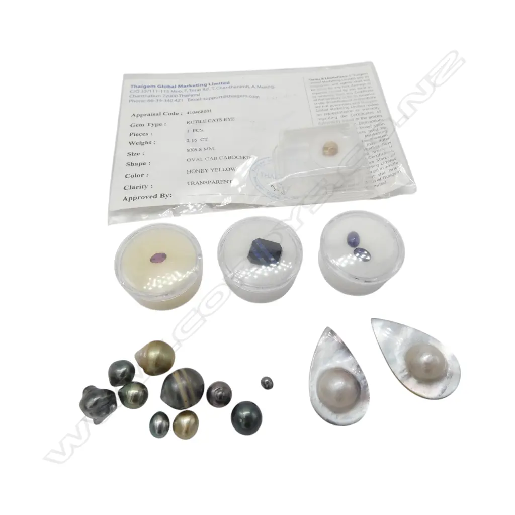 ASSTD UNSET PEARLS AND STONES (see long description) From estate of jeweller Simon Misdale Image 1++