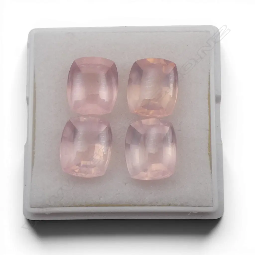 4x ROSE QUARTZ CUSHION CUT STONES 12x10 mm Image 1++