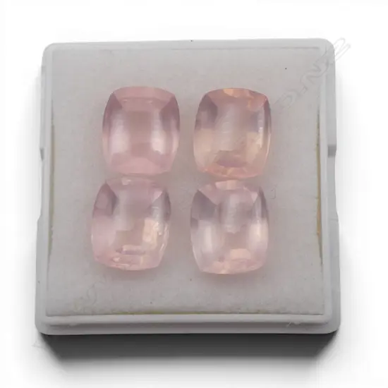 4x ROSE QUARTZ CUSHION CUT STONES 12x10 mm