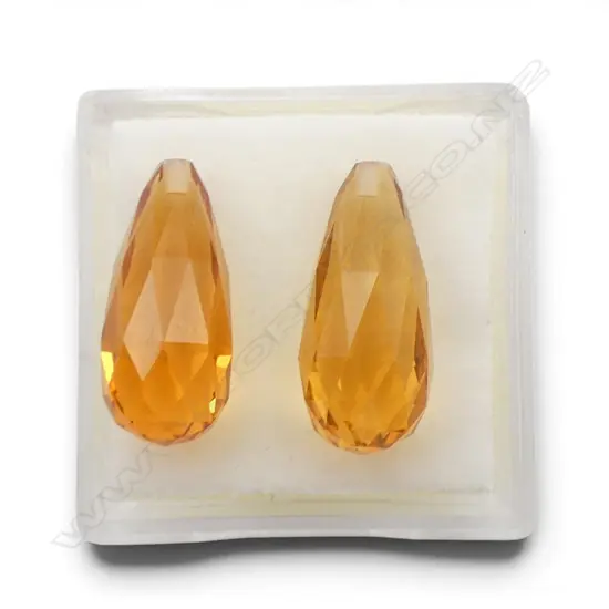 CITRINE BRIOLITE DROPS 16 x 7.5mm