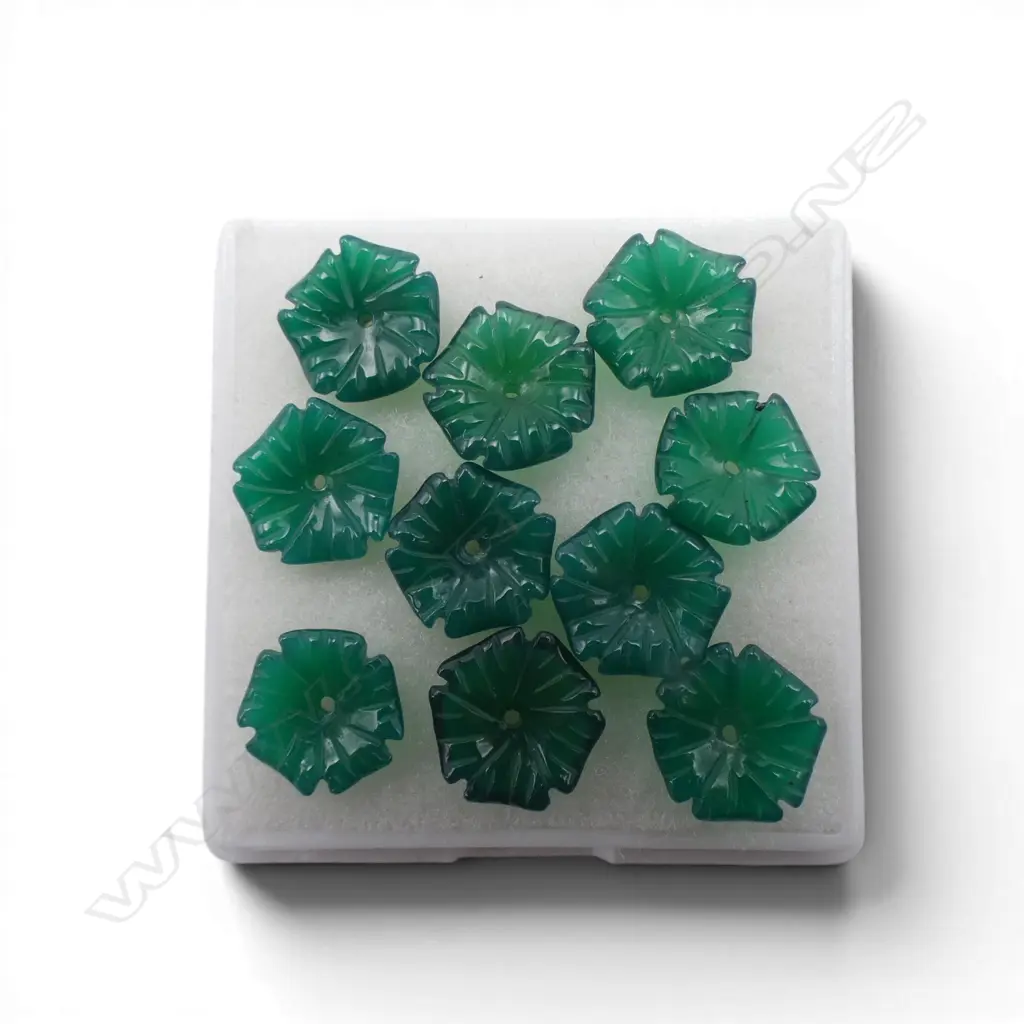 GREEN AGATE FLOWERS 10x  Image 1++