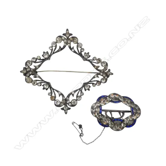 2 STG SILVER & PASTE BUCKLE/ BROOCHES CIRCA 1800