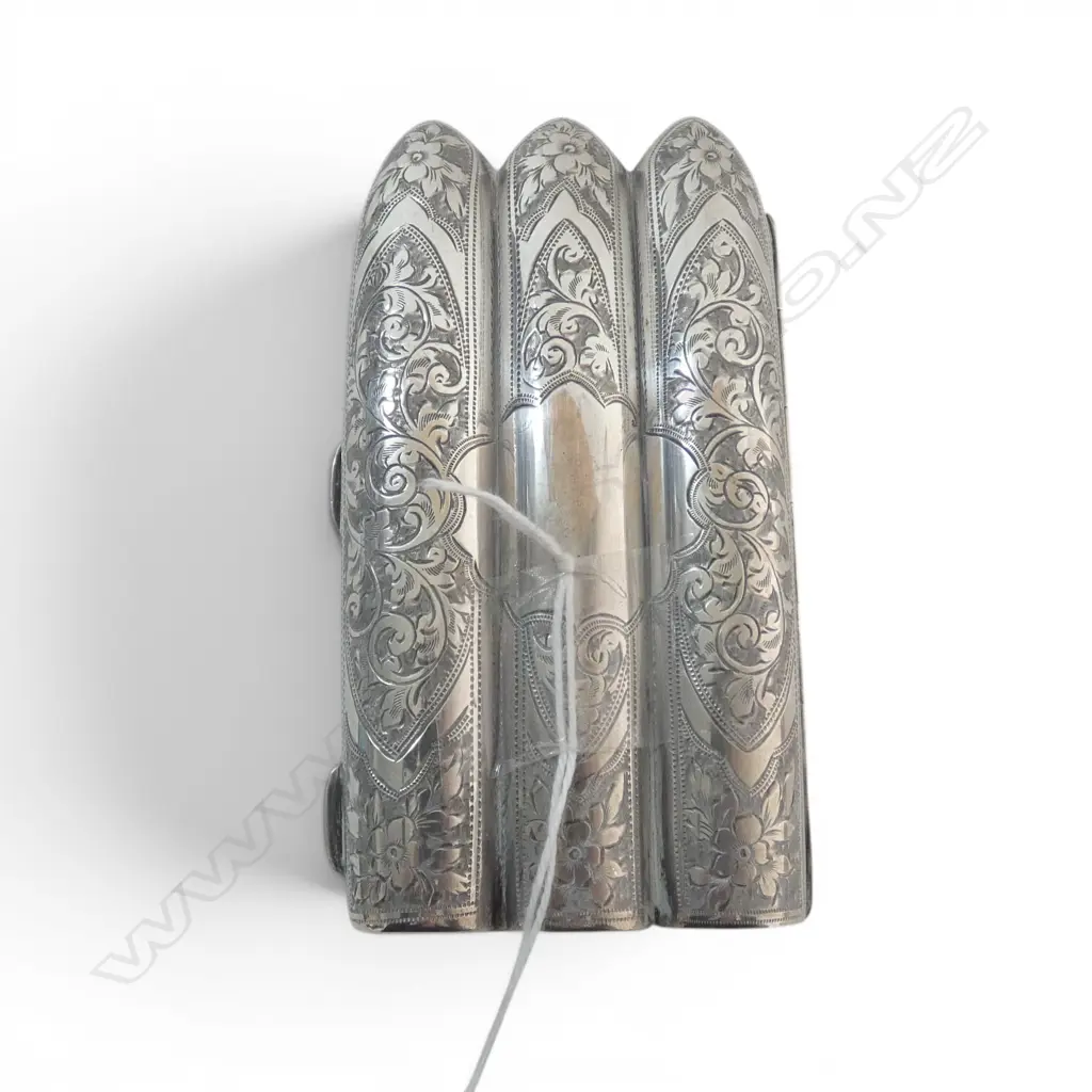 STG SILVER CIGAR CASE, GILT LINED, B'HAM 1904 H.110mm, 117gms Image 1++