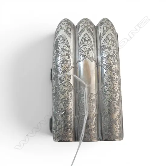 STG SILVER CIGAR CASE, GILT LINED, B'HAM 1904 H.110mm, 117gms