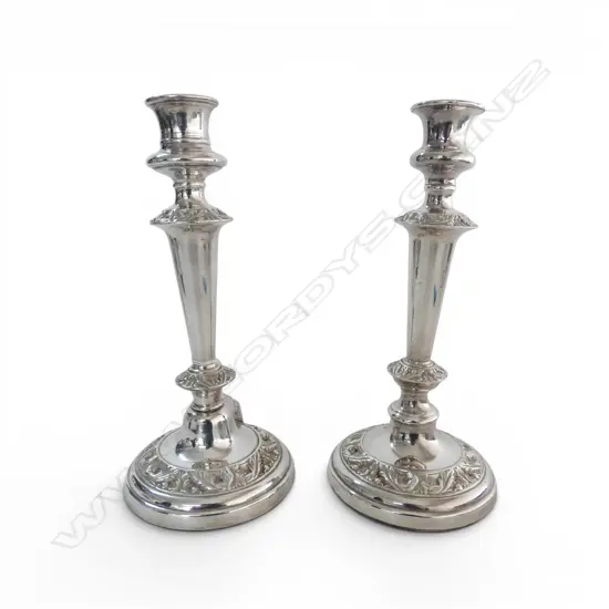PR SILVER PLATED CANDLESTICKS small faults