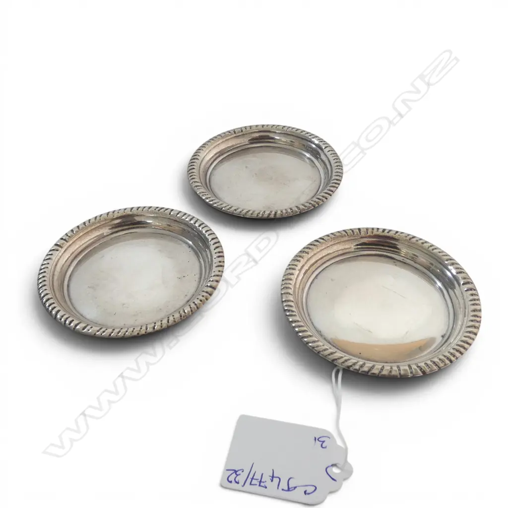 3 STG SILVER DISHES BY TANE MEXICO 70mm dia, 68gms Image 1++