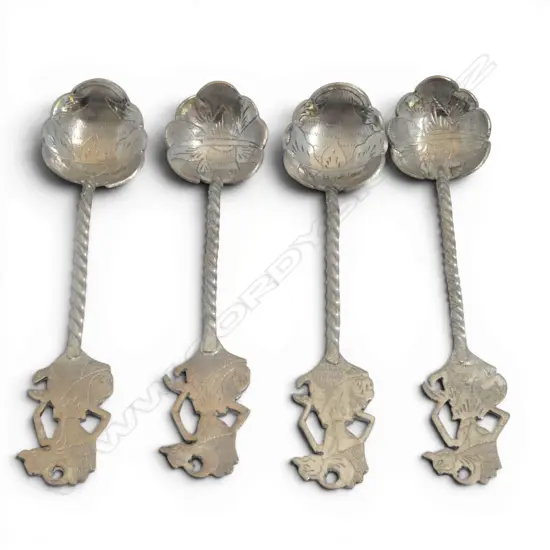 4 SIAM  800 SILVER COFFEE SPOONS 32.2GMS
