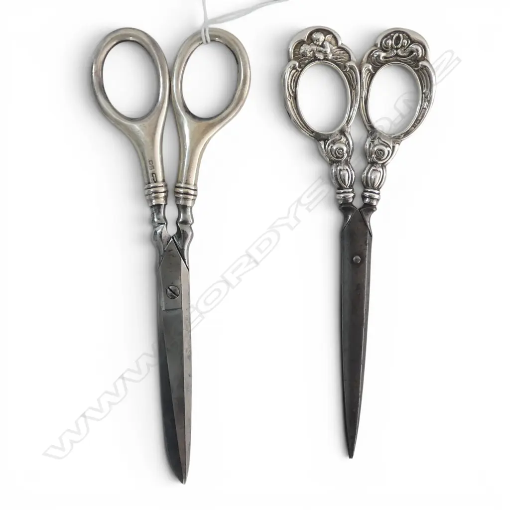 2 SCISSORS, STG SILVER HANDLES L.165mm Image 1++