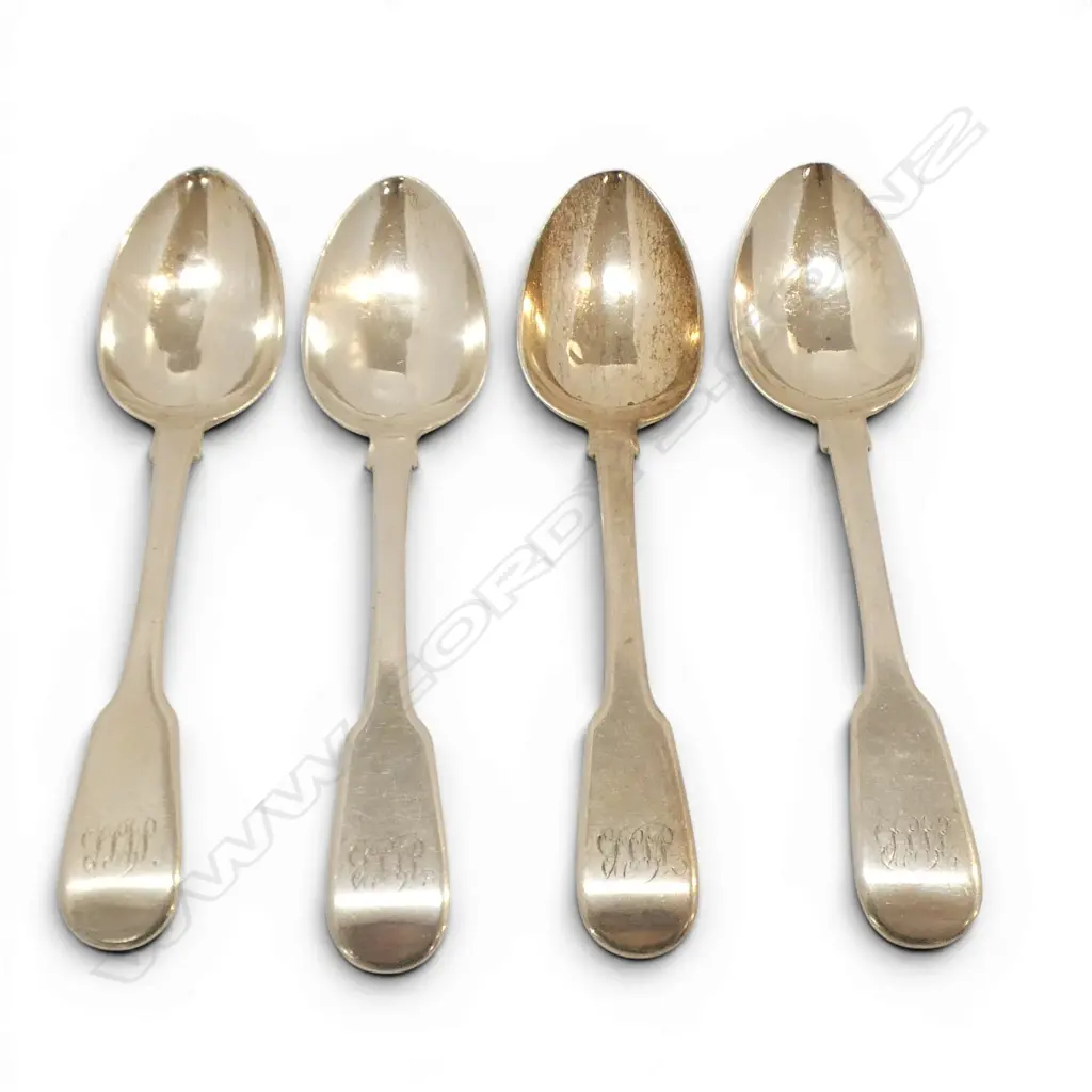 4 GEORGIANS STG SILVER SPOONS, LONDON 1824, 200gms Image 1++