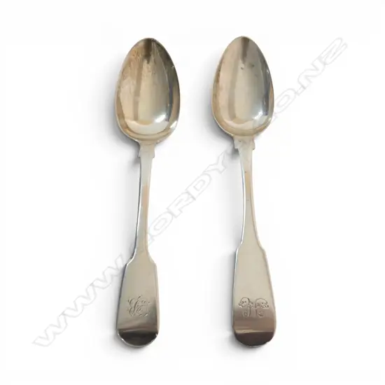 2 STG SILVERS SPOONS, LONDON 1836 & EDINBURGH 1818, 75gms