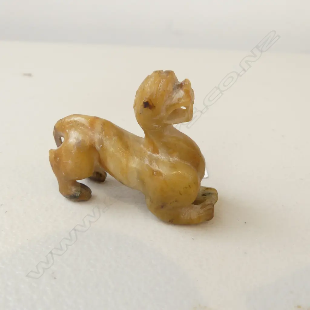 CHINESE CARVED BEAST ORNAMENT L.65mm Image 1++