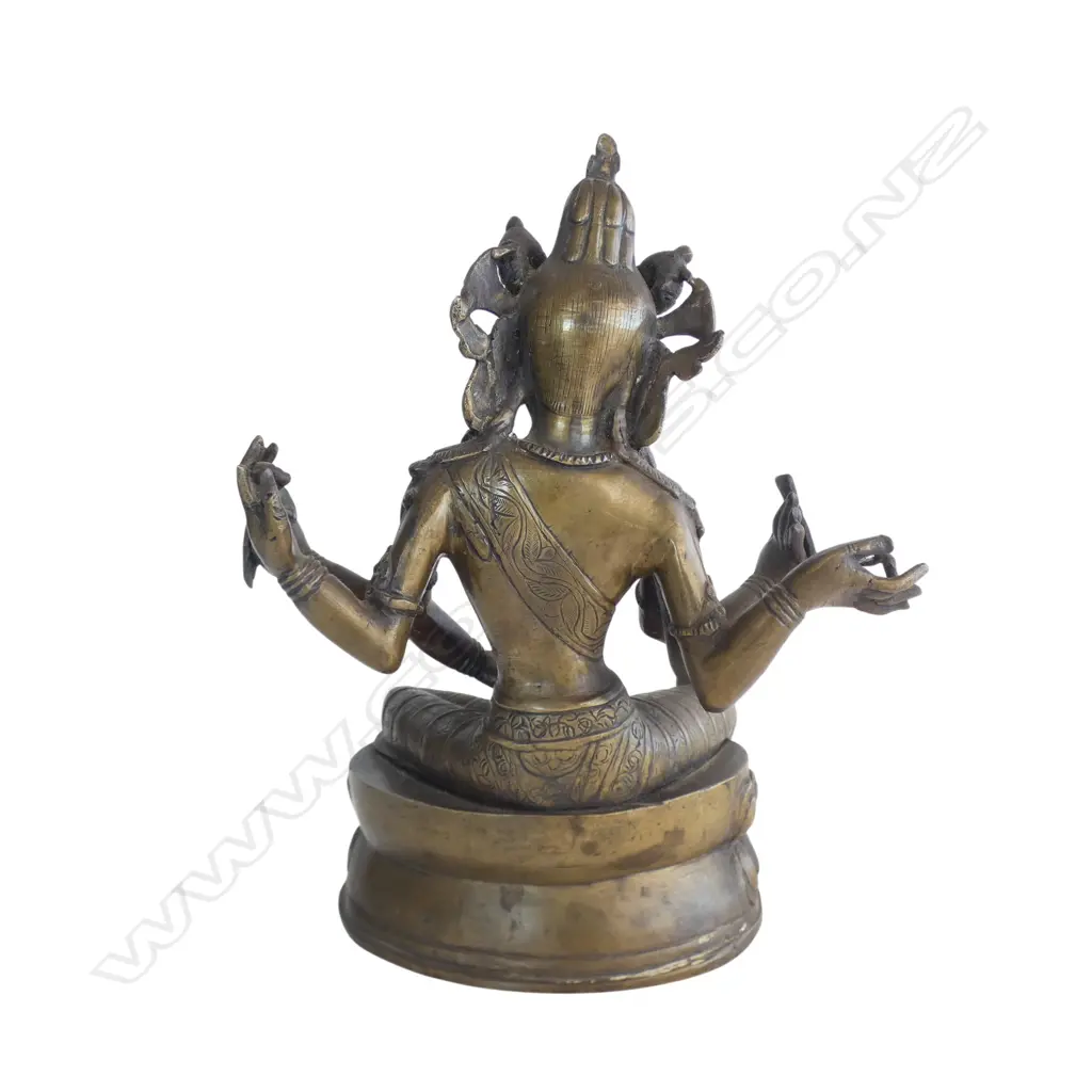 INDIAN BRONZE SIX ARM DEITY H.290mm Image 1++