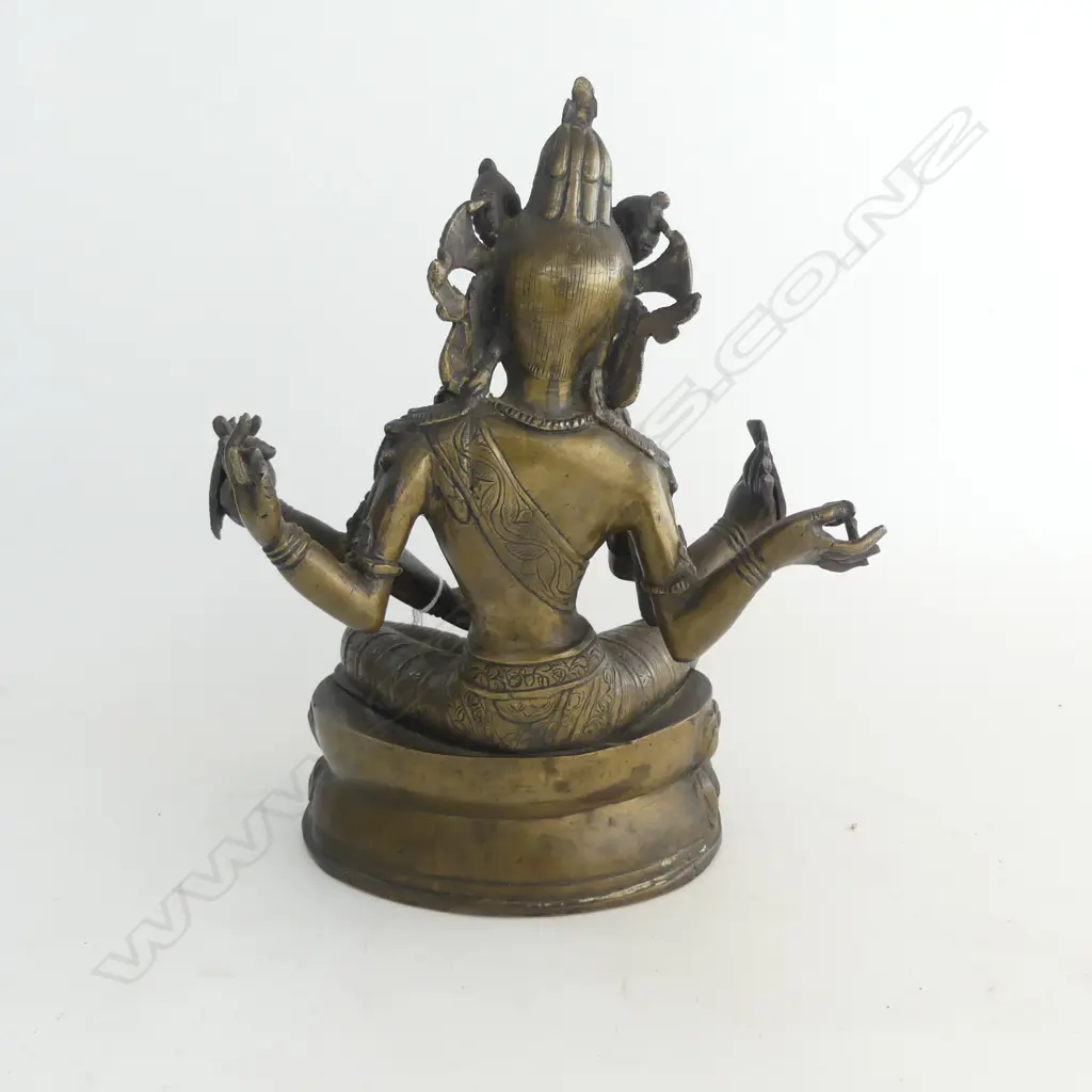 INDIAN BRONZE SIX ARM DEITY H.90mm Image 1++