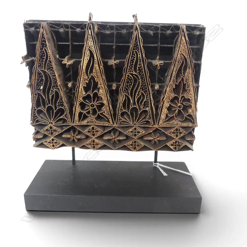 MOUNTED VINTAGE INDONESIAN BATIK PRINTING BLOCK Image 1++
