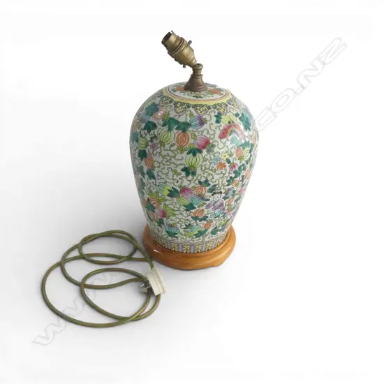 ORIENTAL GLAZED TABLE LAMP fitting needs attention H.420mm