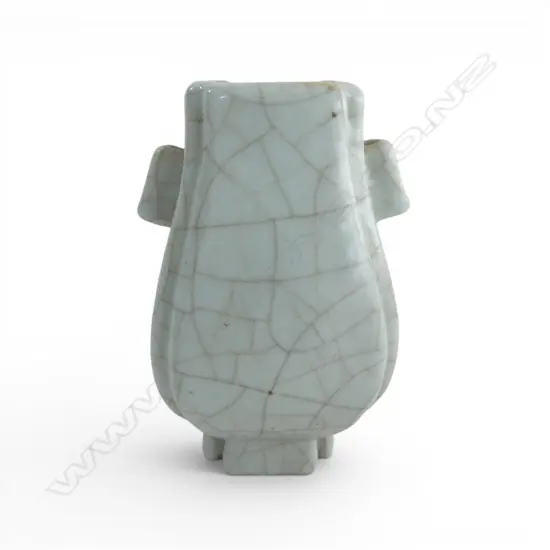 ORIENTAL CRACKLE GLAZE ARROW VASE H.140mm