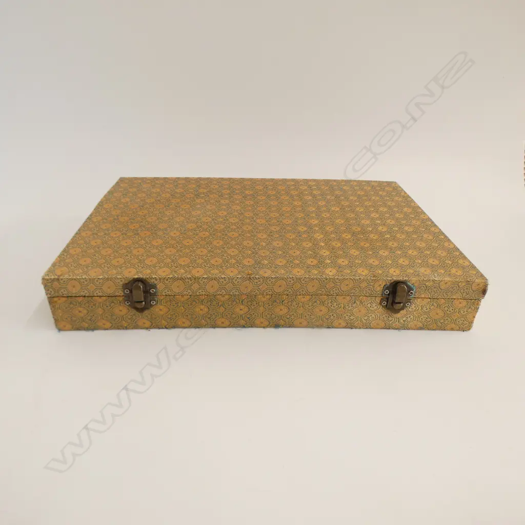 Boxed collection of 15 carved wooden netsukes. Various subjects including rats in basket -  bat - pigs -dog w pups etc. Image 1++