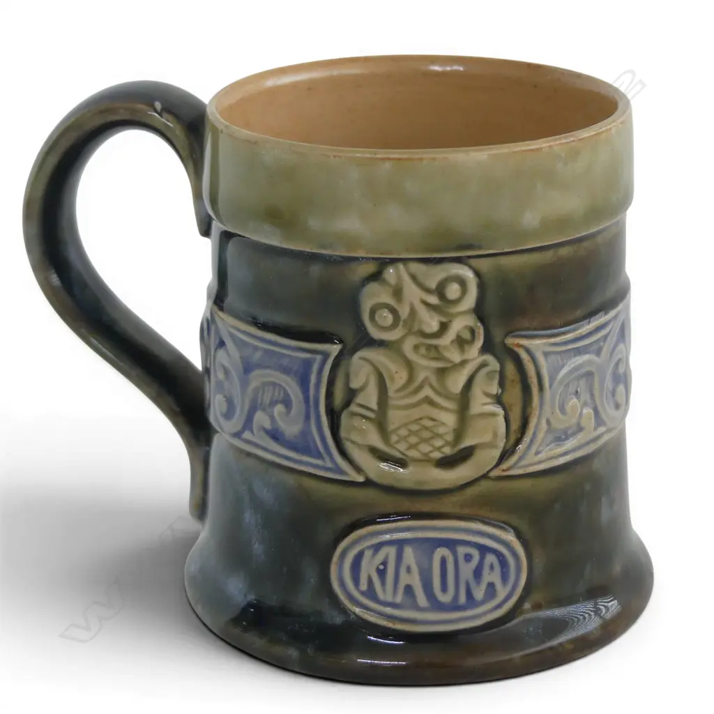 DOULTON STONEWARE MAORI KIA ORA MUG Image 1++
