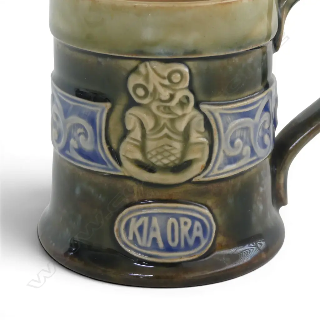 DOULTON STONEWARE MAORI KIA ORA MUG Image 1++