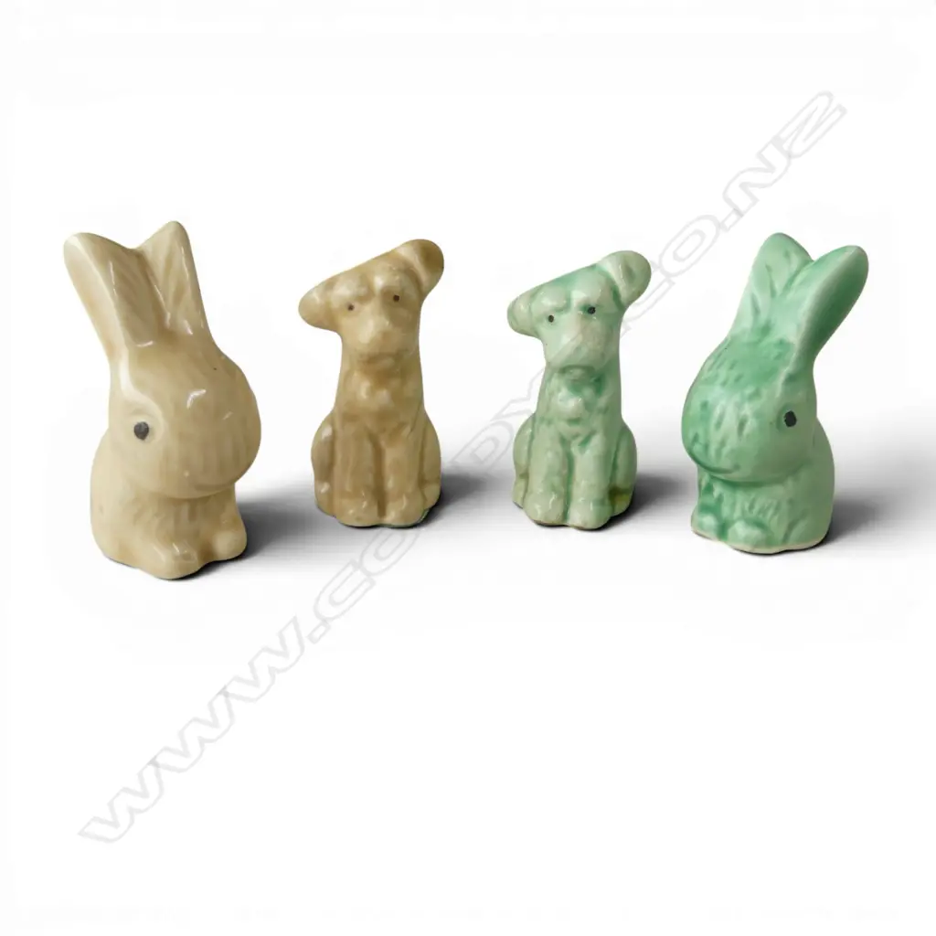 4 MINI SYLVAC ANIMALS: 2 dogs + 2 rabbits H.50mm Image 1++