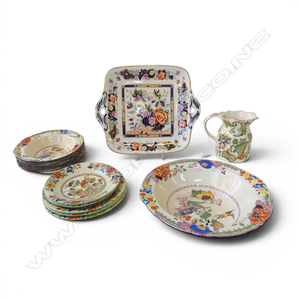 14 PCES ASST. MASONS CHINA INCL. JUG H.120mm Image 1++
