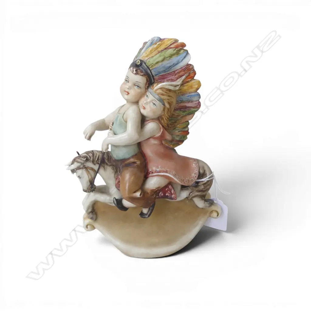 ITALIAN BORSATO 'INDIAN GAME' FIGURINE H.185mm + CERTIFICATE Image 1++