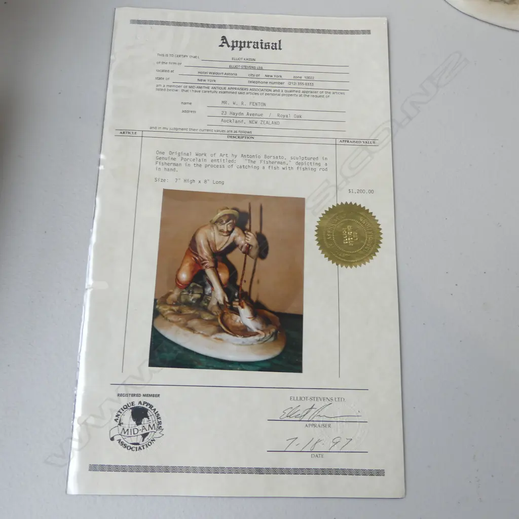 ITALIAN BORSATO 'THE FISHERMAN' H.160mm + CERTIFICATE Image 1++