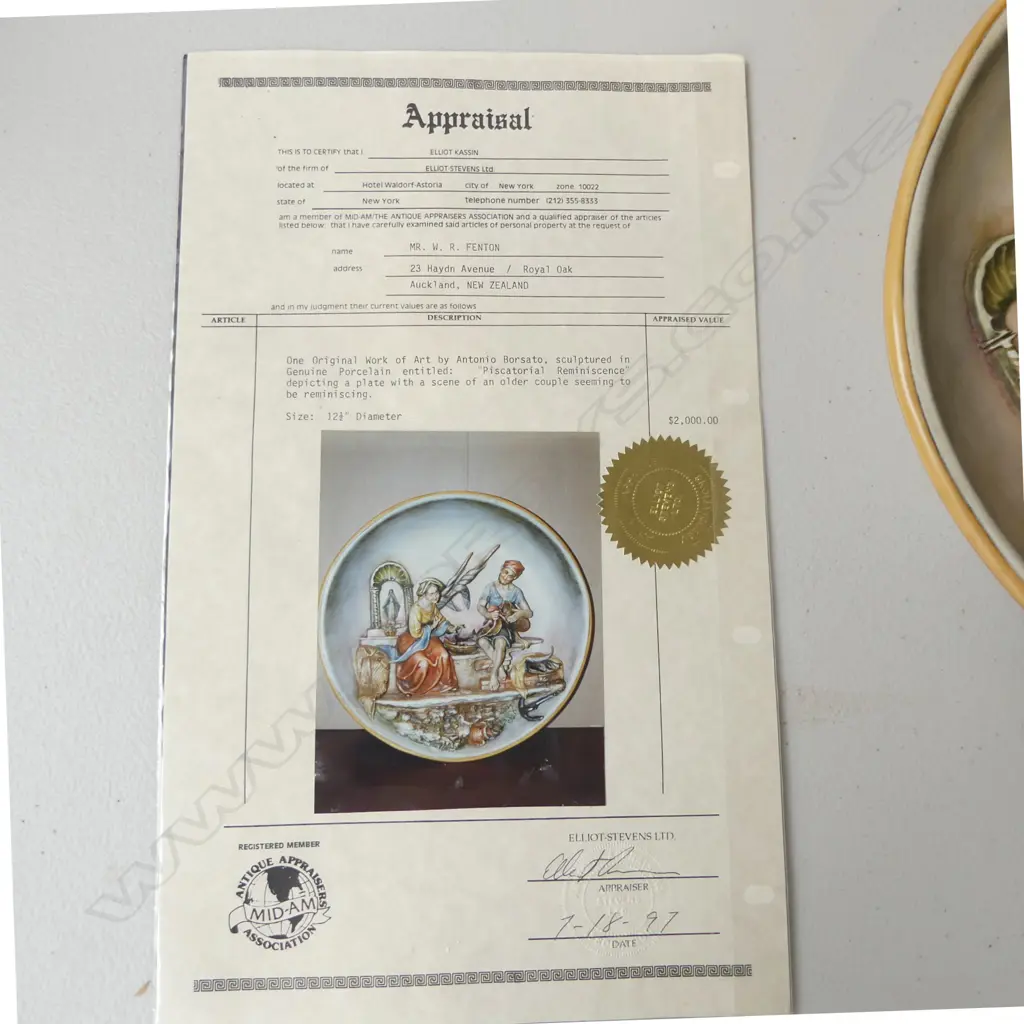 ITALIAN BORSATO 'PISCATORIAL REMINISCENCE' 320mm dia + CERTIFICATE Image 1++