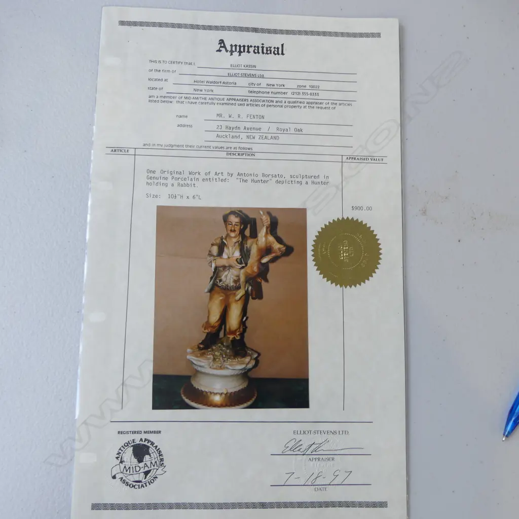 ITALIAN BORSATO 'THE HUNTER' H.320mm + CERTIFICATE Image 1++