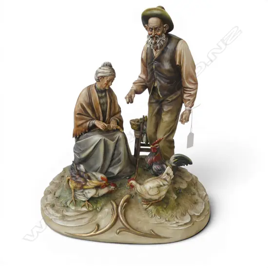 ITALIAN BORSATO 'OLD COUPLE' H.450mm + CERTIFICATE WALKING STICK AF