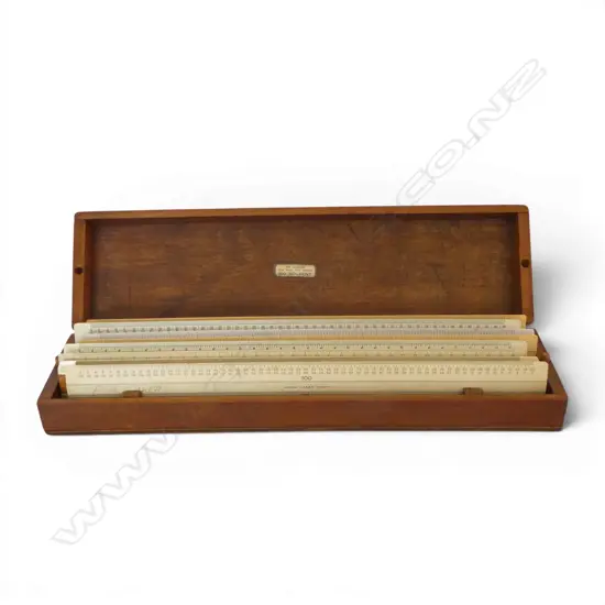 CASED BOX OF VINTAGE RULERS L360MM