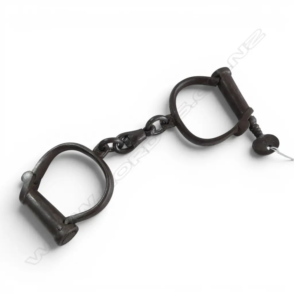 BRITISH WWI M&C 1917 HANDCUFFS Auckland prison Image 1++