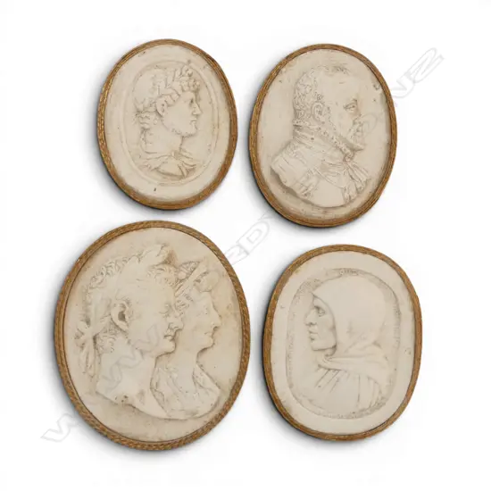4 GEORGIAN PLASTER CAMEO MOULDS DIA60MM