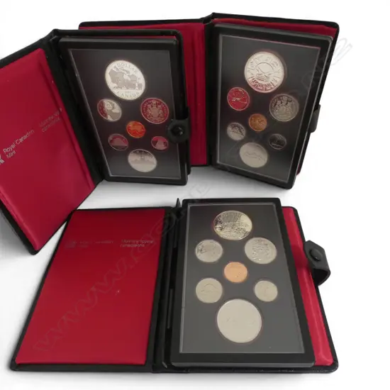 3 ROYAL CANADIAN MINT PROOF COIN SETS 1978, 1980, 1981, each with .500 $1 coin 69.99gm TW