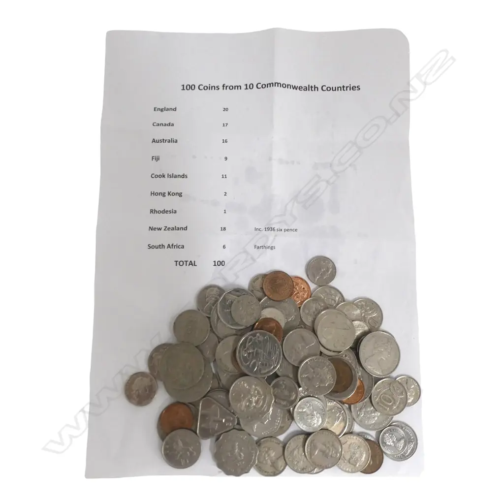 100 COINS FROM 10 COMMONWEALTH COUNTRIES Image 1++