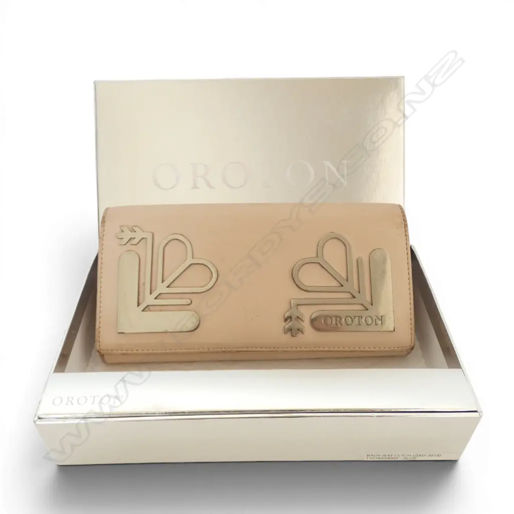BOXED OROTON SOFT PINK LEATHER CLUTCH PURSE L.190mm Image 1++