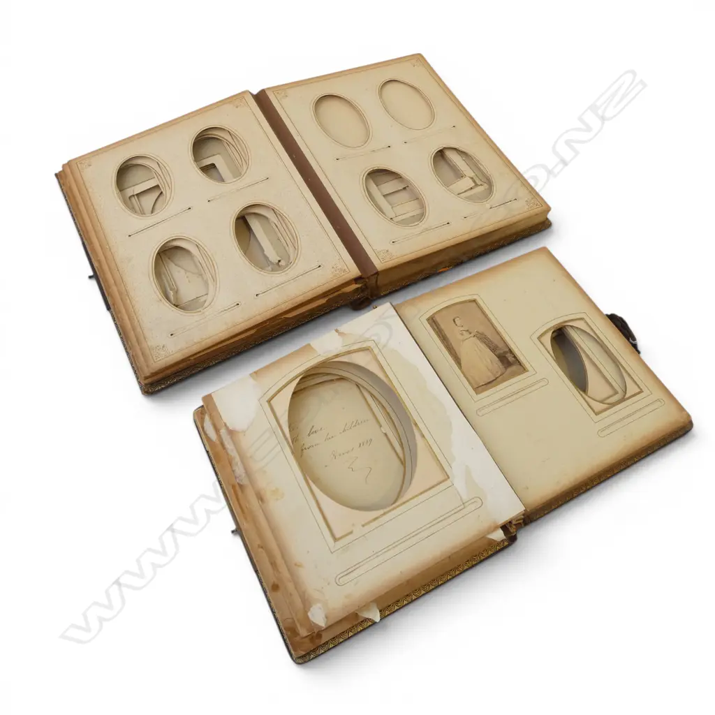 2 EMPTY VICTORIAN PHOTO ALBUMS H.300mm Image 1++