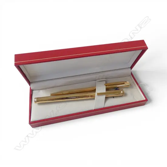 SHAEFERS 2 PCE GOLD PLATED PEN SET ENGRAVED 'NATIONAL TRANSPORT Est.'