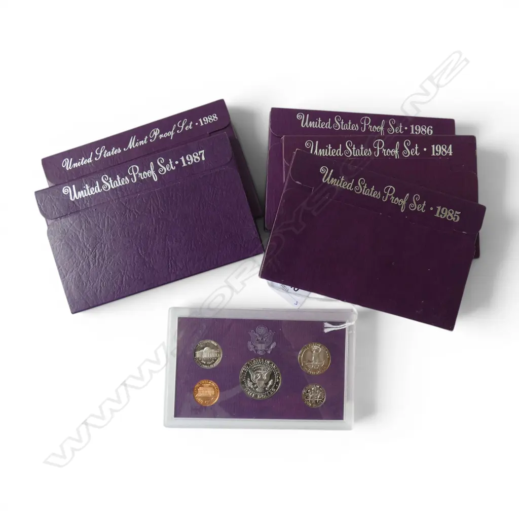 FIVE USA COIN PROOF SET’S 1984-88 Image 1++