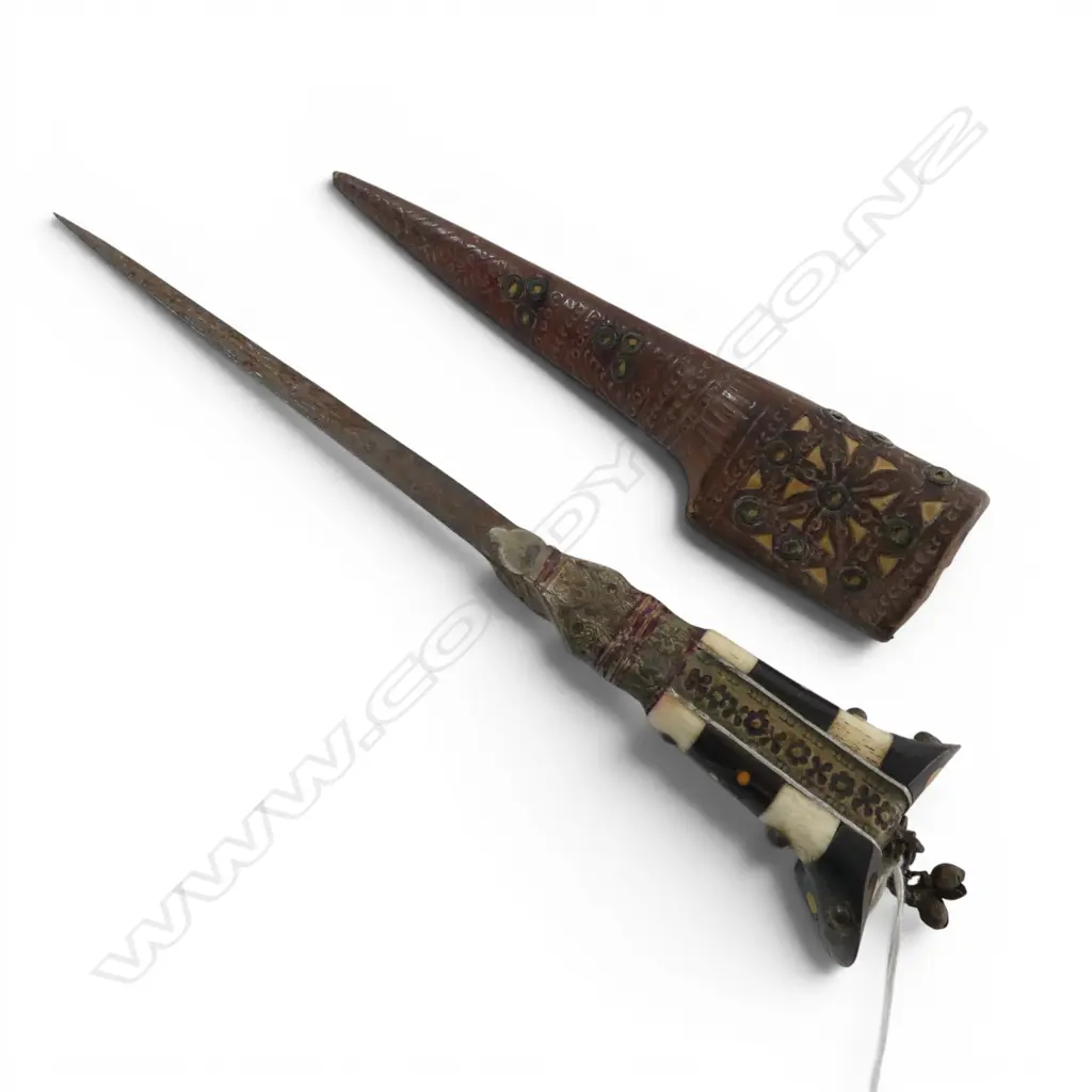 INDO-PERSIAN PESH KABZ DAGGER w. sheath L.280mm Image 1++