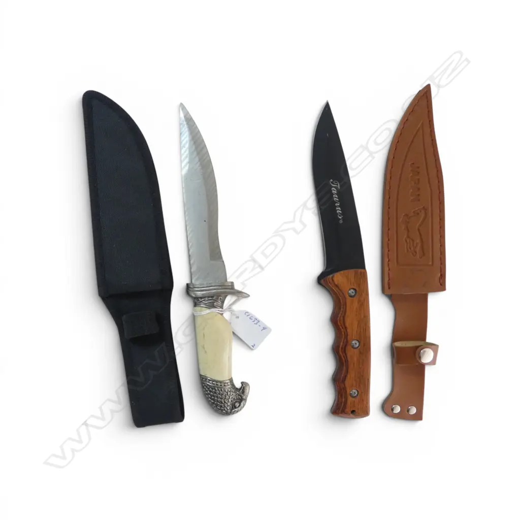 2 KNIVES w. SHEATHS Image 1++